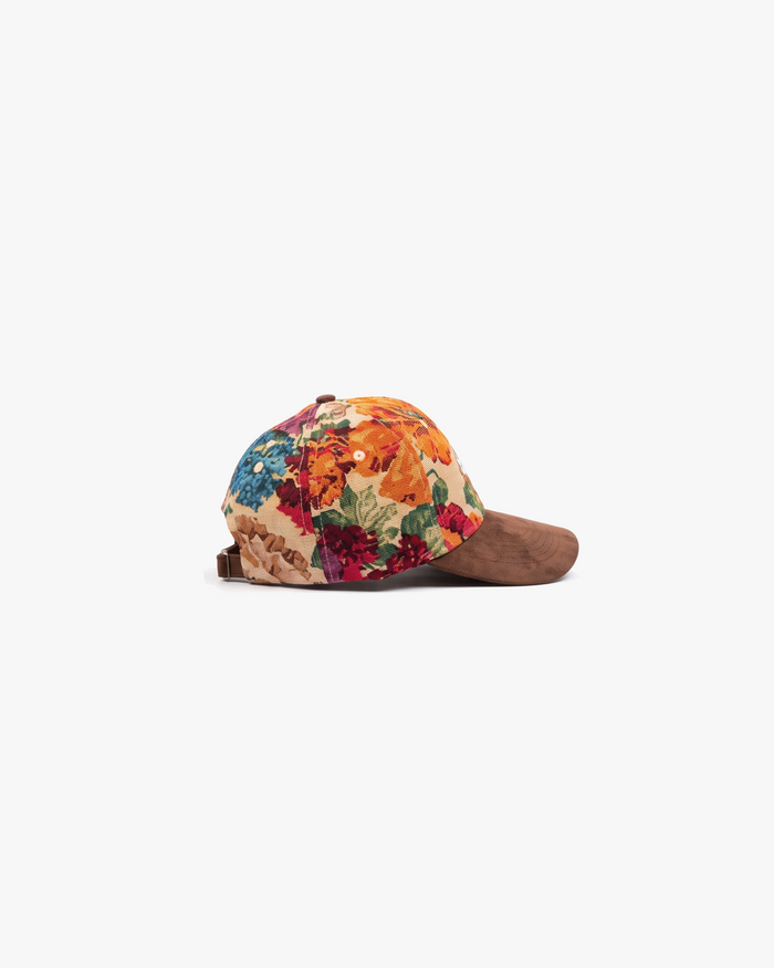 RF Floral Tapestry Cap in Ivory, side view
