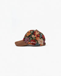 Floral RF Hat in Floral Green, side view