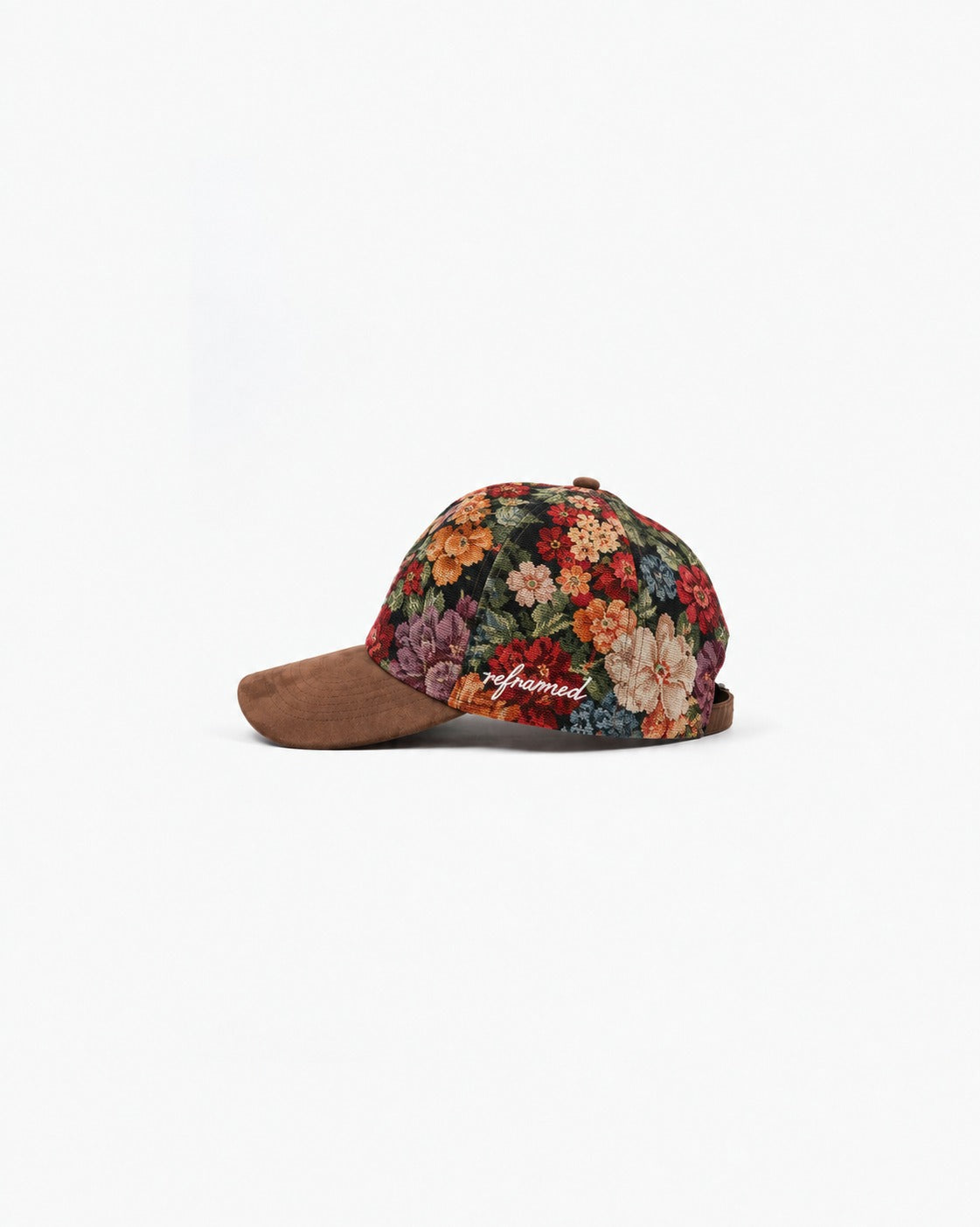 Floral RF Hat in Floral Green, side view