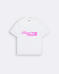 Beyond The Frame Tee Pink on White
